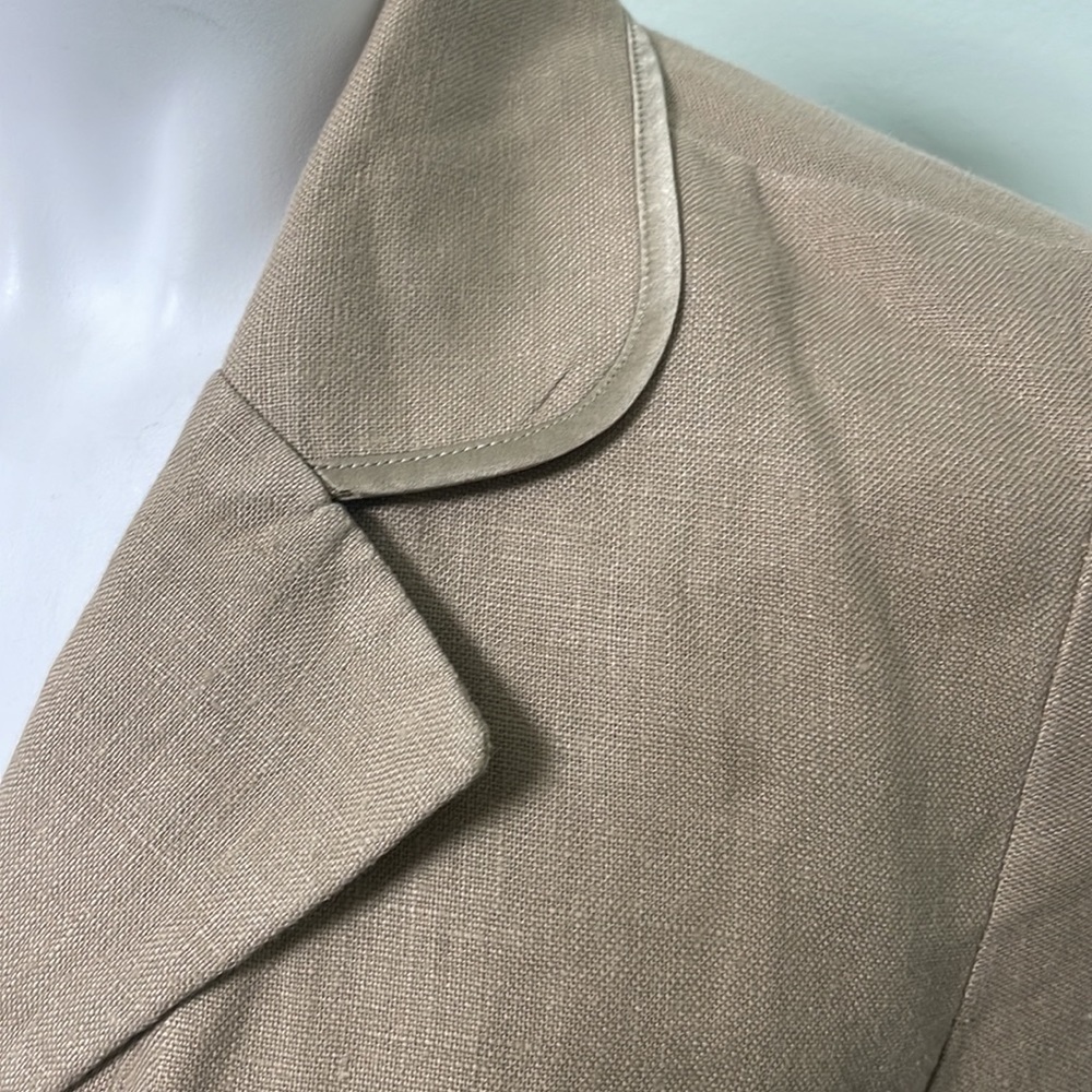 Tan Linen Blazer - Picture 8 of 10
